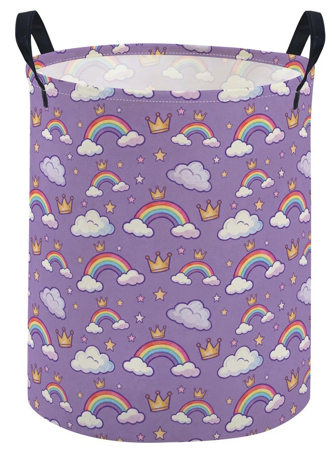 Essme Kids Laundry Basket,Rainbow Hamper Collapsible Canvas Waterproof Storage Bin for Boys, Cute Hamper,Gift Baskets(Rainbow) - Image 1
